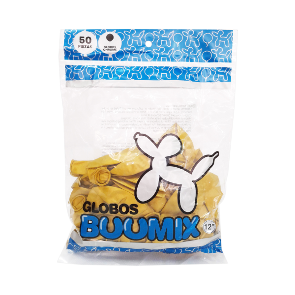 GLOBO DE LATEX ESPEJO DORADO X50