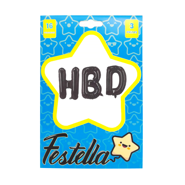 KIT GLOBO HBD 16" NEGRO (PQTX25)