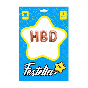 KIT GLOBO HBD 16" PALO ROSA (PQTX25)