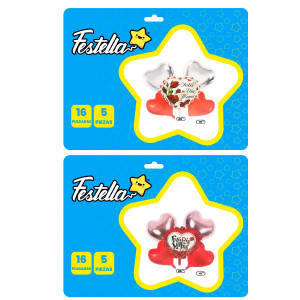 KIT GLOBO FELIZ DIA MAMA CORAZON X5 PCS(PQTX12):