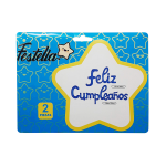 GLOBO FELIZ CUMPLEAÑOS CURSIVO AZUL(PQTX12)