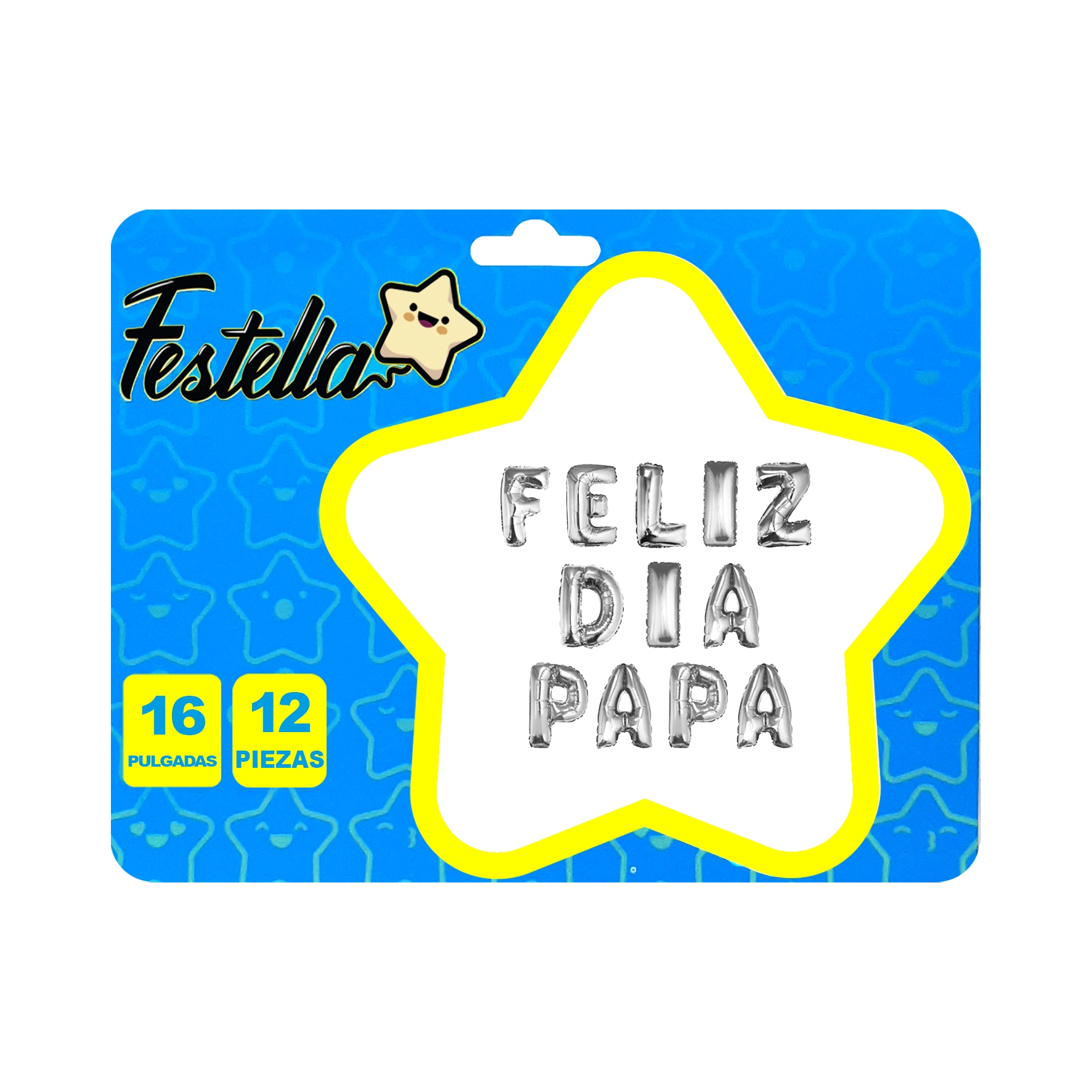 GLOBO FELIZ DIA PAPA PLATEADO (PQTX12).