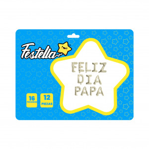 GLOBO FELIZ DIA PAPA PLATEADO (PQTX12).