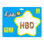 KIT GLOBO HBD 32" PALO ROSA(PQTX12)