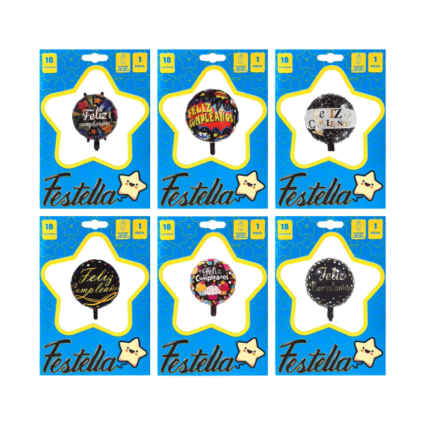 GLOBO FELIZ CUMPLEAÑOS 18" (PQTX25)