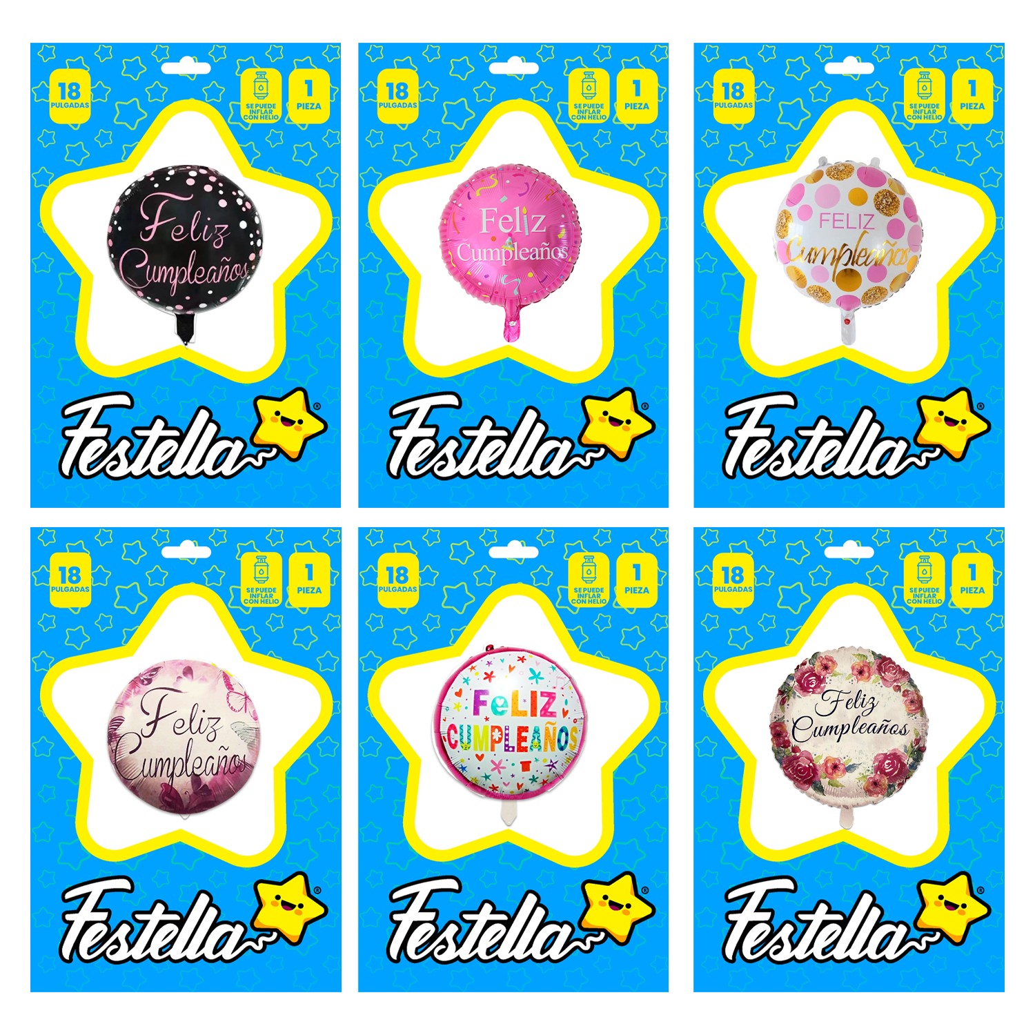 GLOBO FELIZ CUMPLEAÑOS 18" (PQTX25)