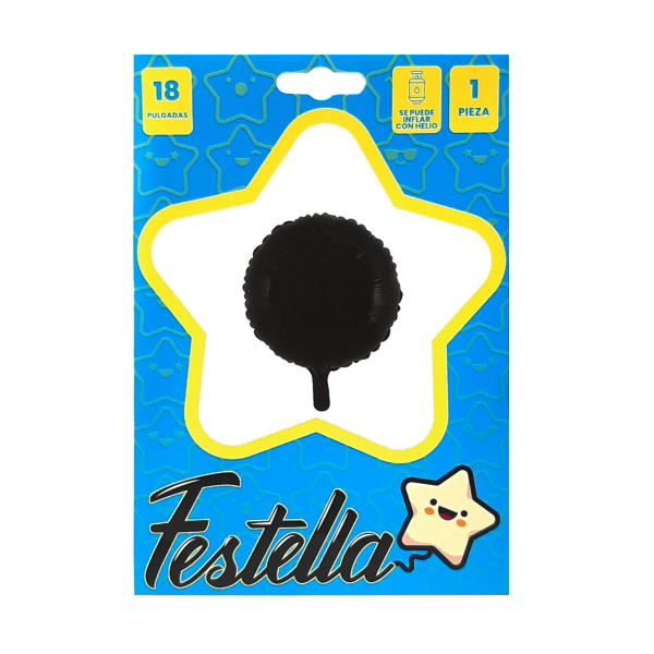 GLOBO REDONDO NEGRO 18" *(PQTX25)