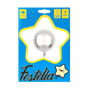 GLOBO REDONDO PLATEADO 18" *(PQTX25)