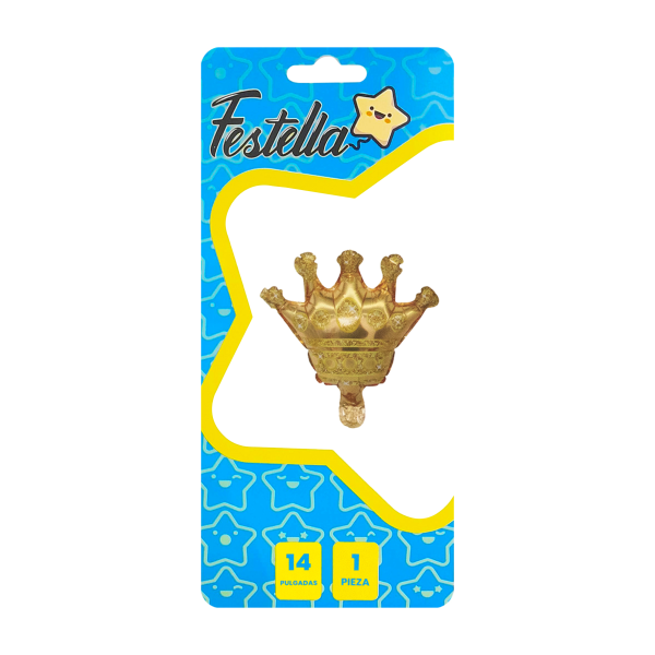 GLOBO CORONA DORADO 14" *(PQTX25)