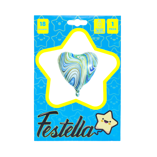 GLOBO CORAZON AGATA VERDE 18";(PQTX25)