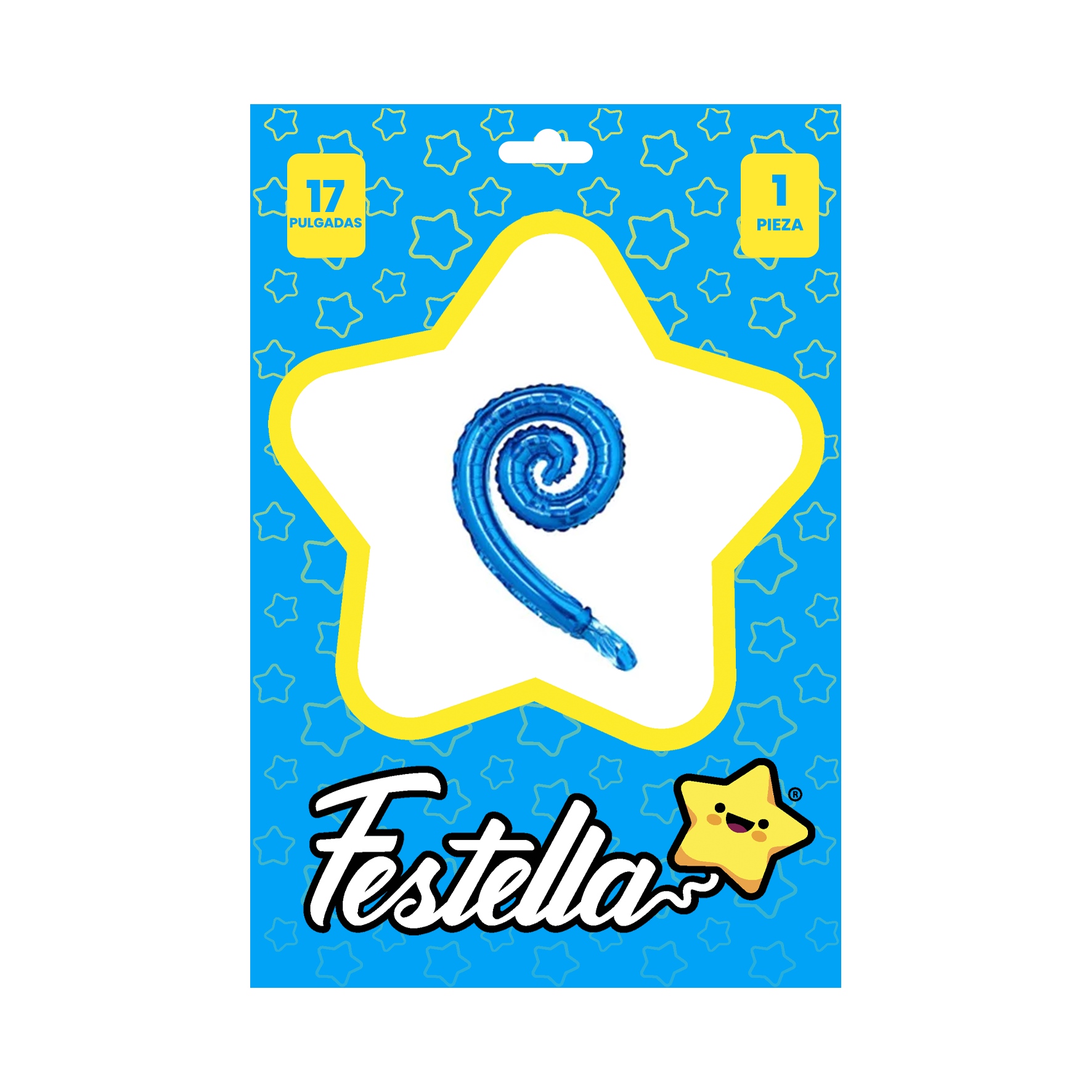 GLOBO KURLY ESPIRAL AZUL OSCURO 17"(PQTX25)