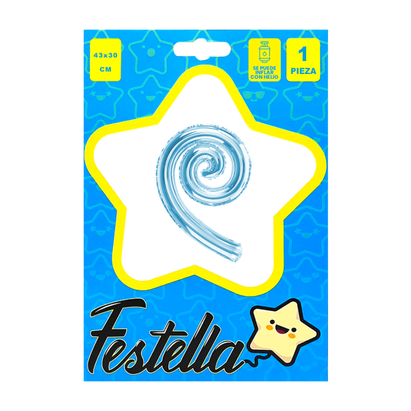 GLOBO KURLY ESPIRAL AZUL CLARO 17"(PQTX25)