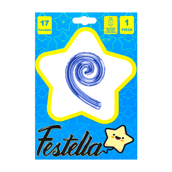 GLOBO KURLY ESPIRAL AZUL OSCURO 17"(PQTX25)