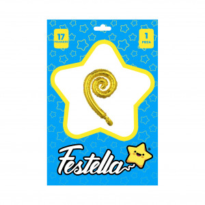 GLOBO KURLY ESPIRAL DORADO 17" (PQTX25)