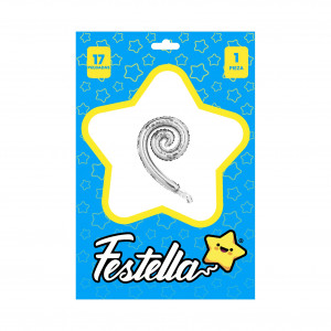 GLOBO KURLY ESPIRAL PLATEADO 17" (PQTX25)