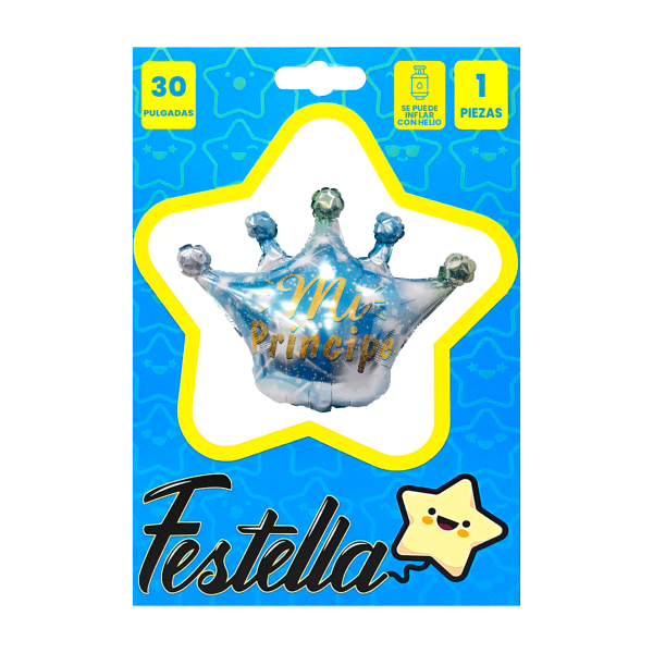 GLOBO CORONA AZUL 30",