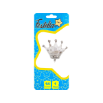 GLOBO CORONA PLATEADO 14" (PQTX25)