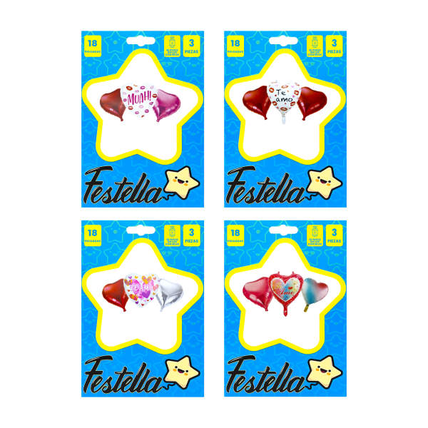 KIT GLOBO TE AMO X3(PQTX12)