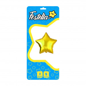 GLOBO ESTRELLA DORADO 5" X2 (PQTX25)
