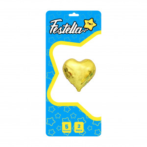 GLOBO CORAZON DORADO 5" X2 (PQTX25)