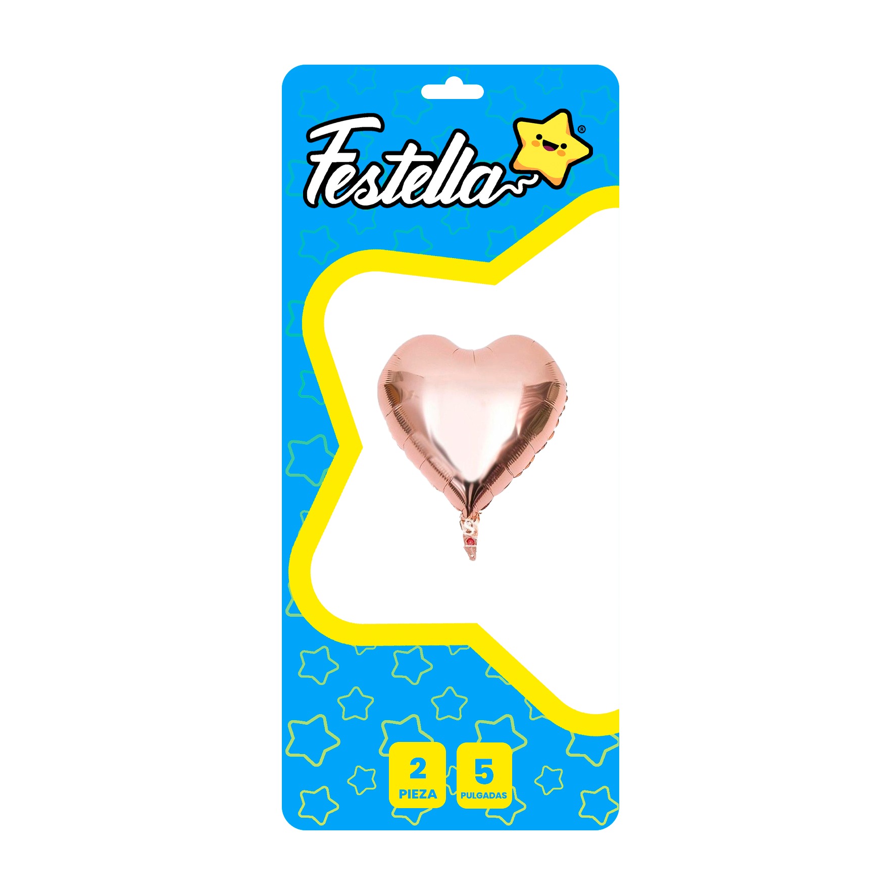 GLOBO CORAZON PALO ROSA 5" X2