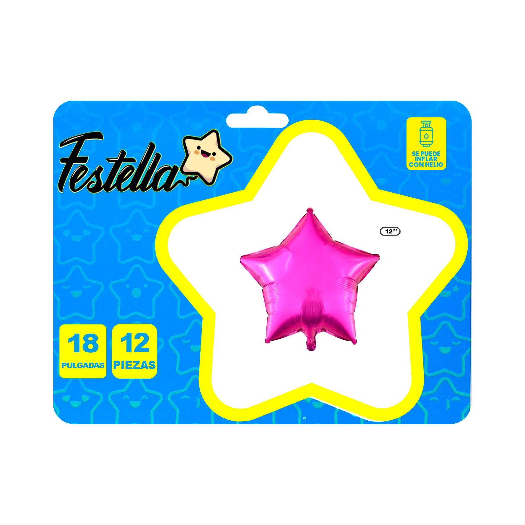 KIT GLOBO ESTRELLA X12 FUCSIA(PQTX12)