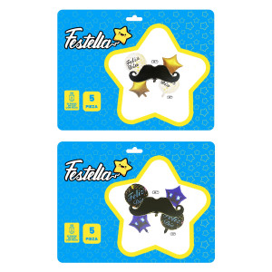 KIT GLOBO BIGOTE X5(PQTX12).