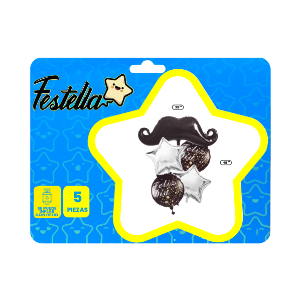 KIT GLOBO BIGOTE X5(PQTX12).