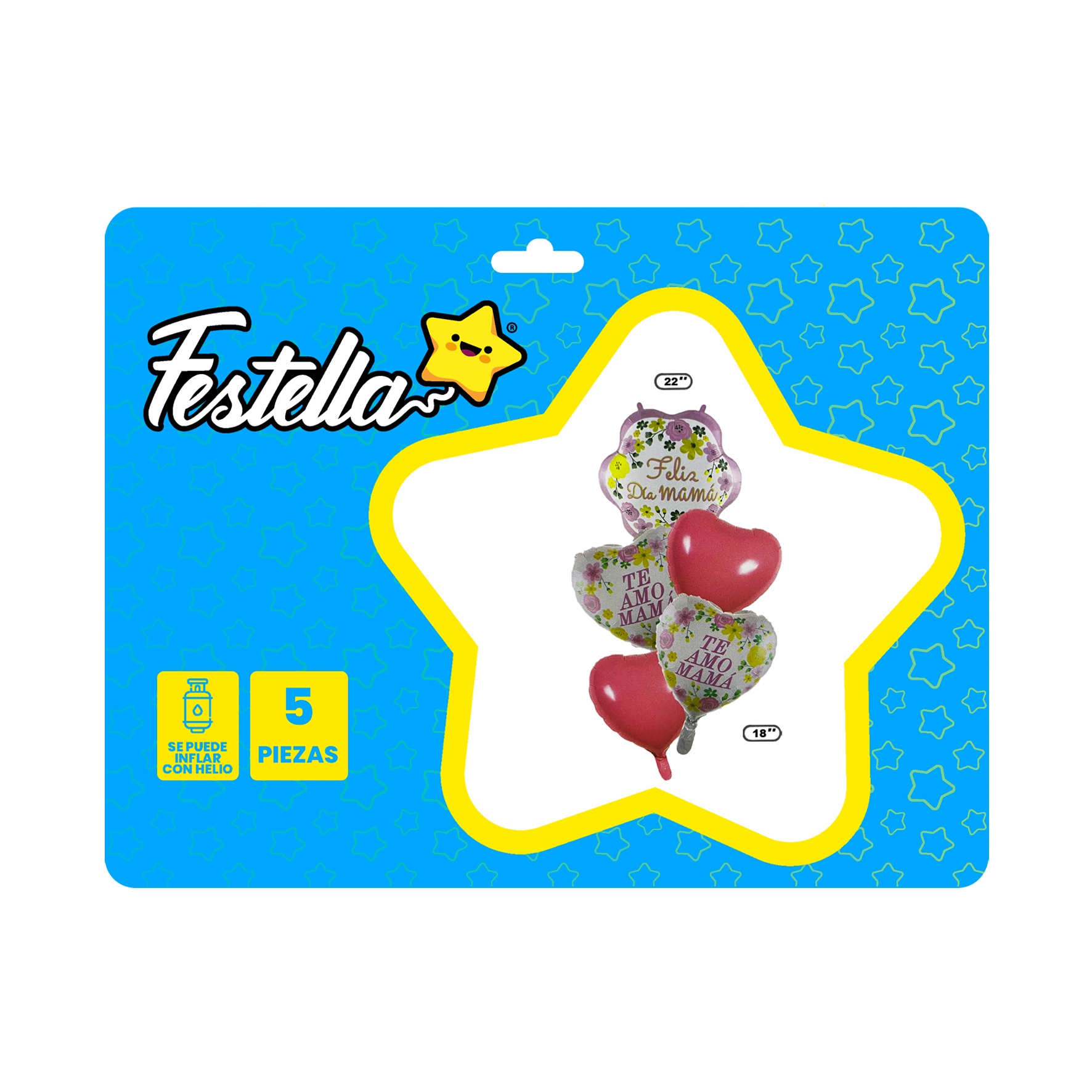 KIT GLOBO FLOR MAMA X5(PQTX12):