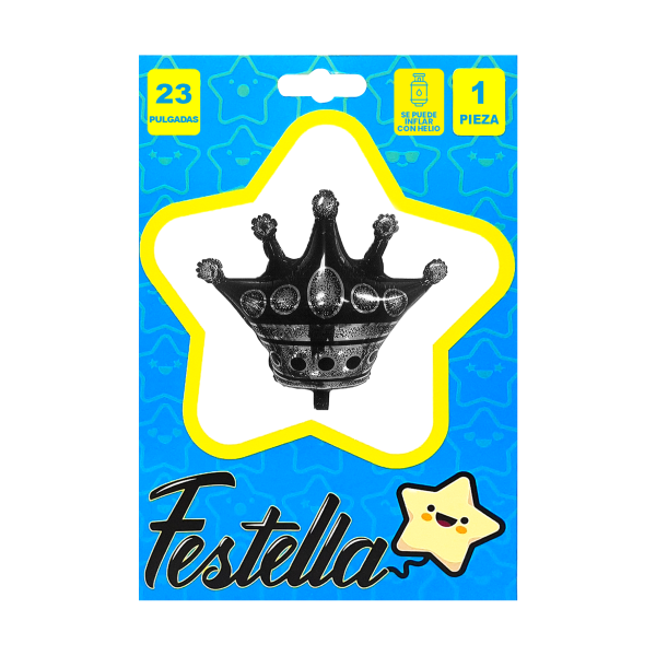 GLOBO CORONA NEGRO 23"(PQTX25)