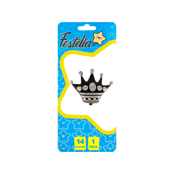 GLOBO CORONA NEGRO 14"(PQTX25)