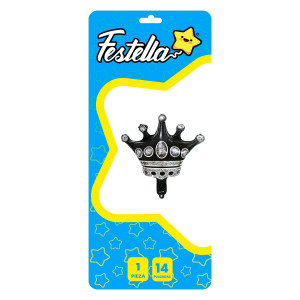 GLOBO CORONA NEGRO 14"(PQTX25)