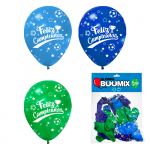 GLOBO DE LATEX FUTBOL FELIZ CUMPLEAÑOS R12X10 A-V-AC (PQTX12)