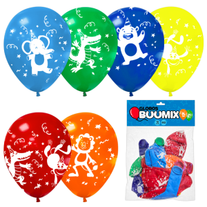GLOBO DE LATEX ANIMALES R12X10 V-NA-R-AM-A-AC (PQTX12)´