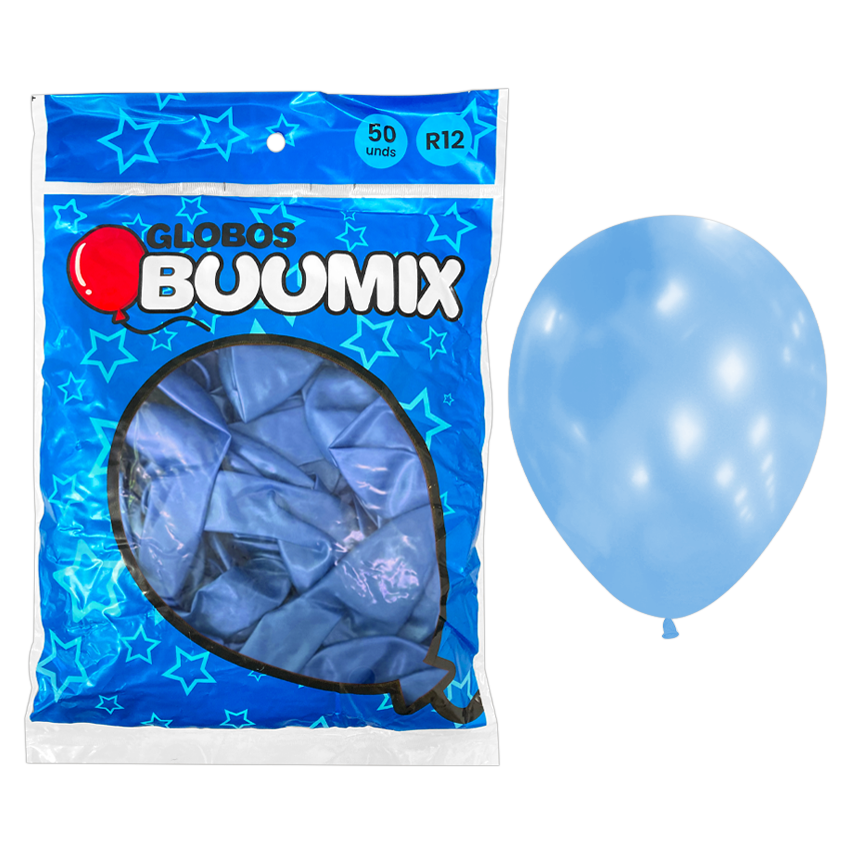 GLOBO DE LATEX SATINADO AZUL CLARO R12X50