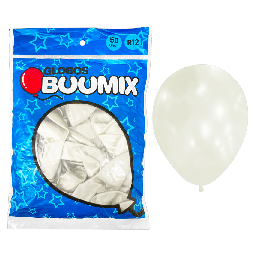 GLOBO DE LATEX SATINADO BLANCO R12 X50