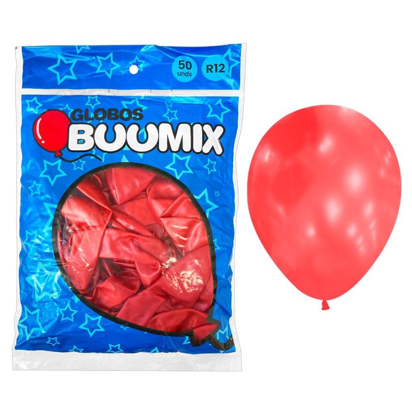 GLOBO DE LATEX SATINADO ROJO R12 X50