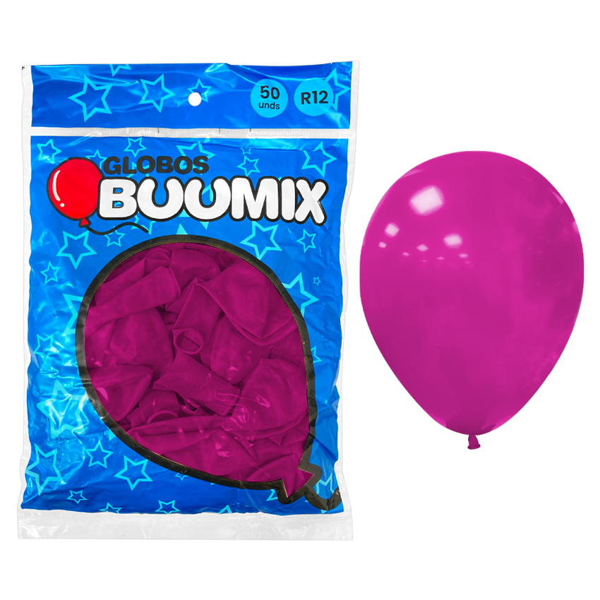 GLOBO DE LATEX LISO FUCSIA R12X50