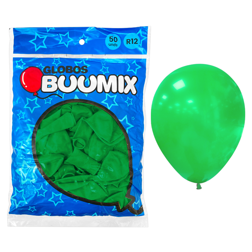 GLOBO DE LATEX LISO VERDE R12X50