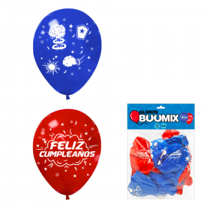 GLOBO DE LATEX COMICS FELIZ CUMPLEAÑOS R12X10 R-A (PQTX12)