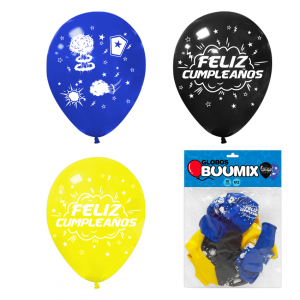 GLOBO DE LATEX COMICS FELIZ CUMPLEAÑOS R12X10 AM-A-N (PQTX12)