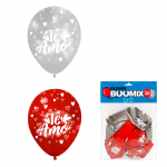 GLOBO DE LATEX TE AMO R12X10 R-P (PQTX12):