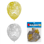 GLOBO DE LATEX BIGOTE FELIZ DIA R12X10 D-P (PQTX12).