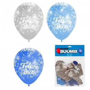 GLOBO DE LATEX FELIZ DIA R12X10 AC-A-P (PQTX12).