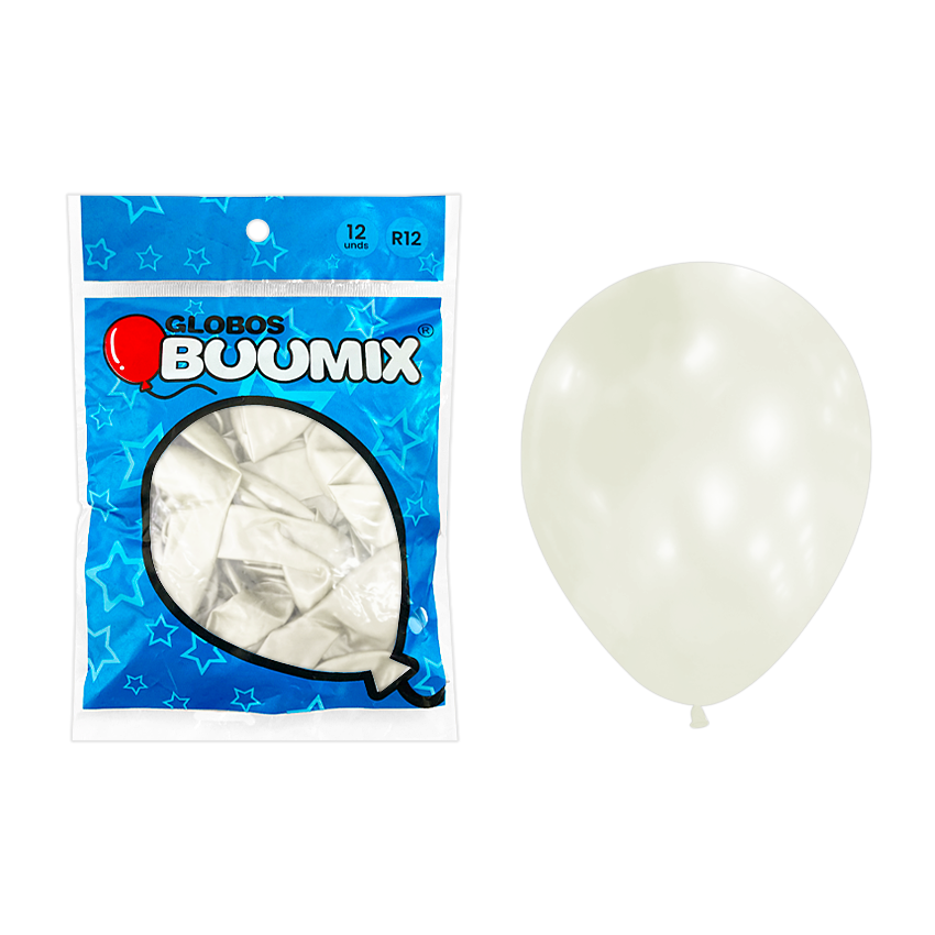 GLOBO DE LATEX SATINADO BLANCA R12X12 (PQTX12)´