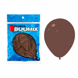GLOBO DE LATEX SATINADO CAFE R12X12 (PQTX12)´
