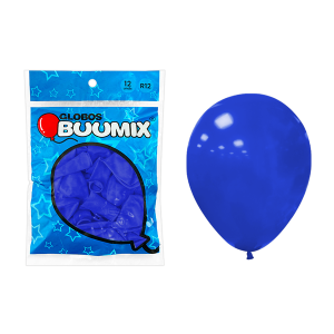 GLOBO DE LATEX LISO AZUL R12 X12 (PQTX12)