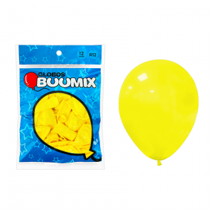 GLOBO DE LATEX LISO AMARILLO R12X12 (PQTX12)´
