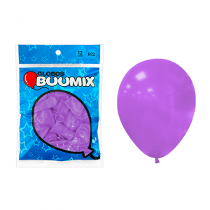 GLOBO DE LATEX LISO MORADO R12X12 (PQTX12)´