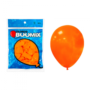 GLOBO DE LATEX LISO NARANJA R12X12 (PQTX12)´